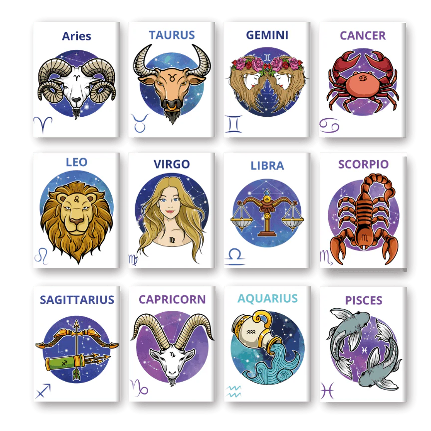 12 Mini Paintings | Sternzeichen-Set