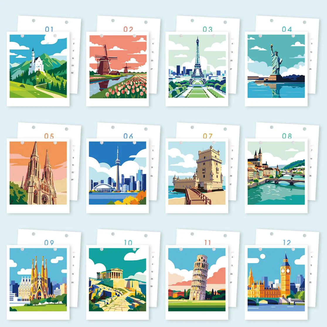 2027 Malen nach Zahlen Tischkalender | Reise Edition - Image 9