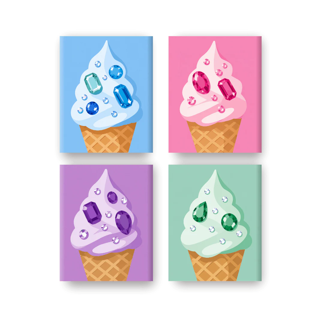 4 Mini-GemÀlde | Juwelen-Eiscreme Set