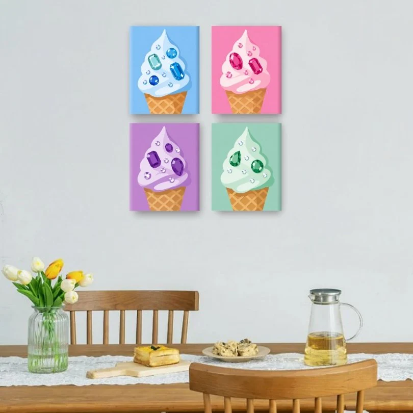 4 Mini-GemÀlde | Juwelen-Eiscreme Set - Image 2