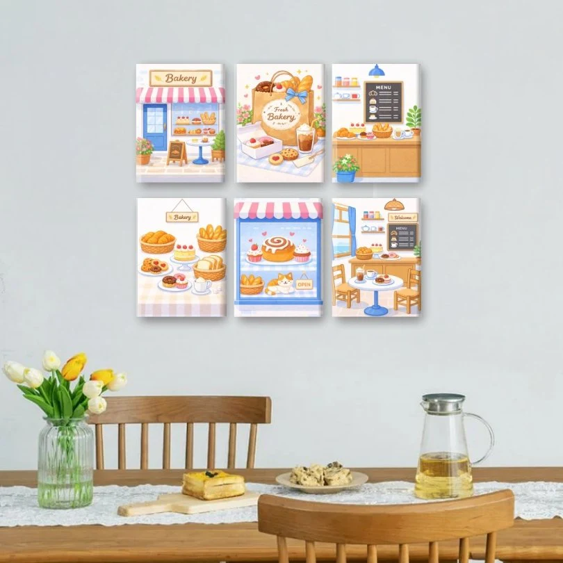 6 Mini-Gemälde | Bäckerei Set - Image 2