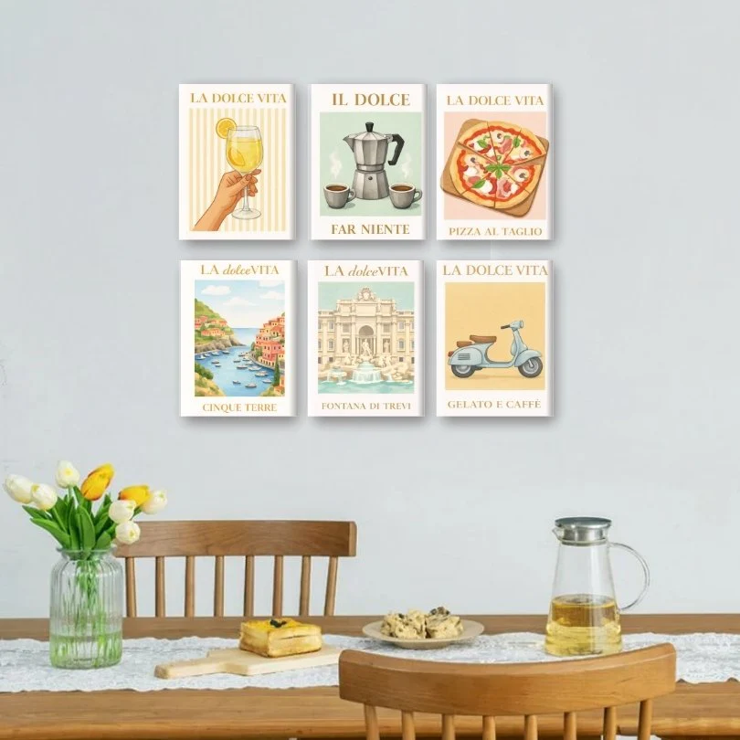 6 Mini-Gemälde | Bella Italia Set - Image 2