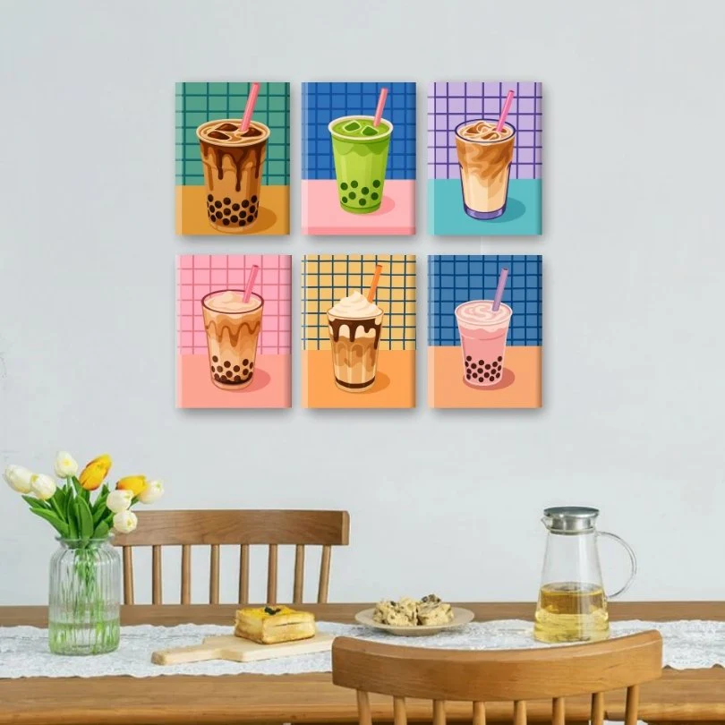6 Mini-Gemälde | Boba Tea Set - Image 2