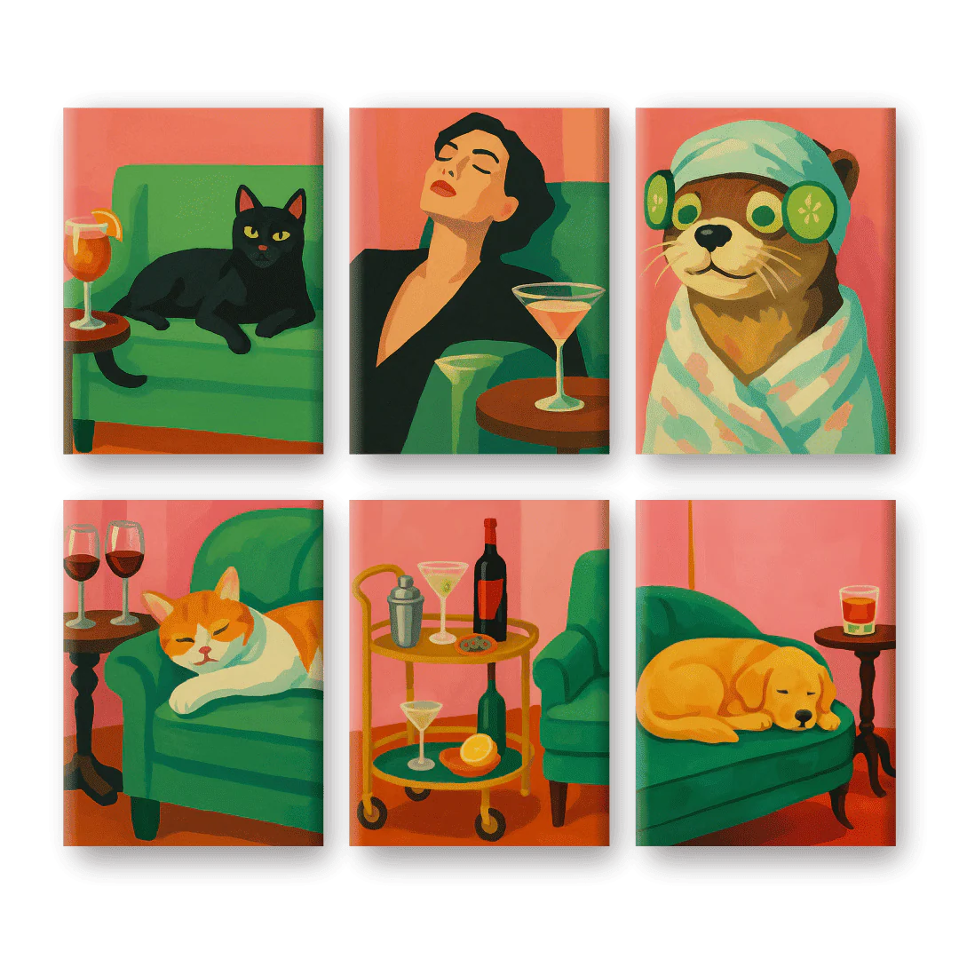 6 Mini-Gemälde | Cozy Vibes Set