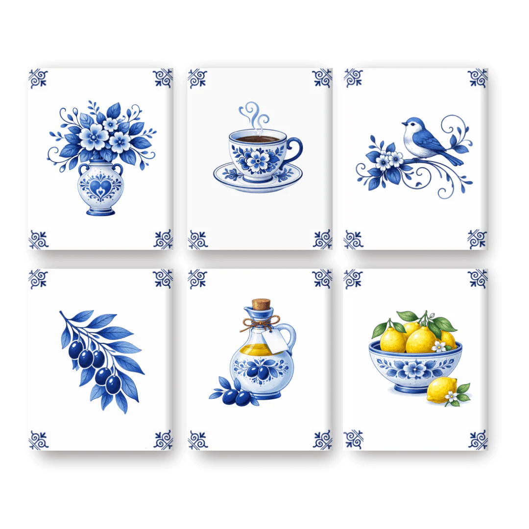 6 Mini-GemÀlde | Delft-Blau Set