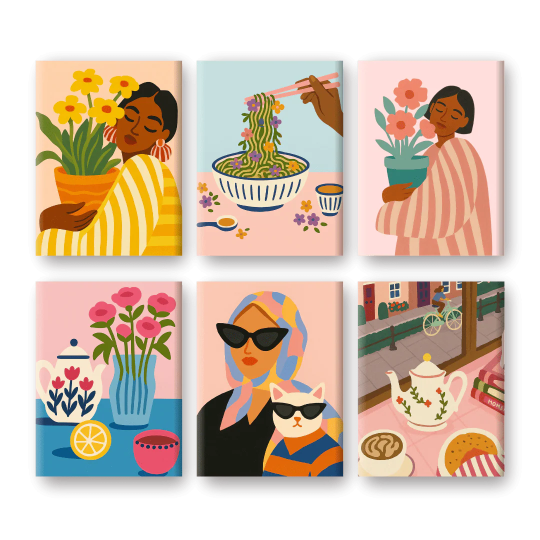 6 Mini-GemÀlde | Farbenfrohes Lifestyle Set