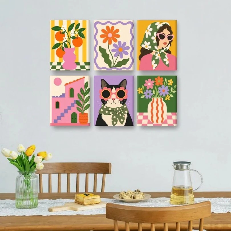 6 Mini-GemĂ€lde | GĂ€nseblĂŒmchen MĂ€dchen Set - Image 2