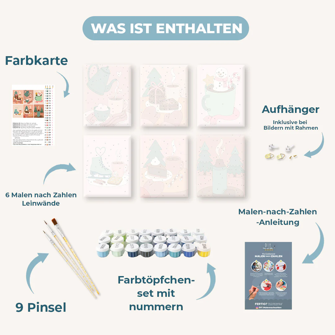 6 Mini-Gemälde | Gemütliches Winter Set - Image 3