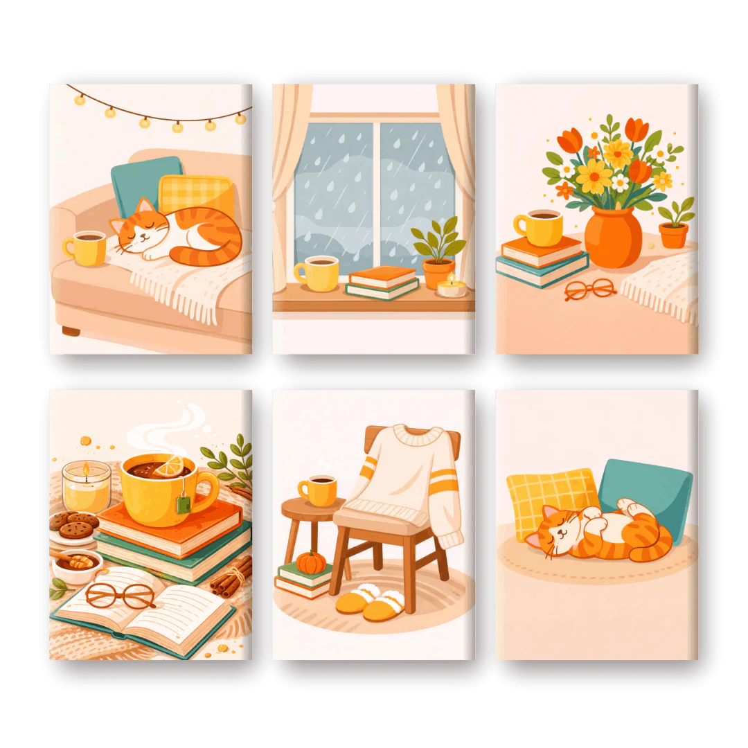 6 Mini-GemÀlde | Kaffee & Teemomente Set