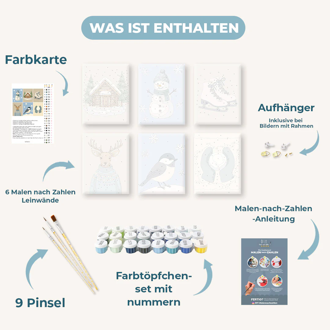 6 Mini-Gemälde | Kaltes Winter-Set - Image 3