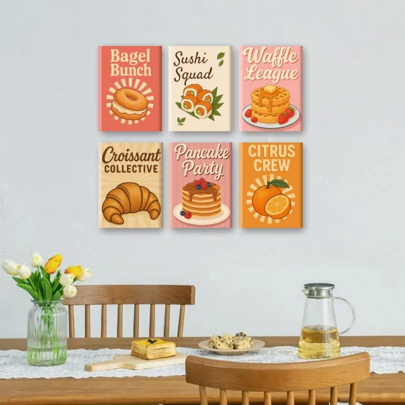 6 Mini-Gemälde | Köstliches Essen Set - Image 2