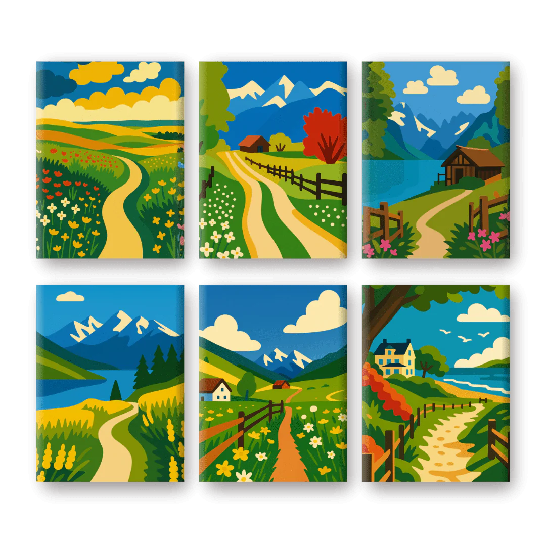 6 Mini-GemÀlde | Landschaften Set