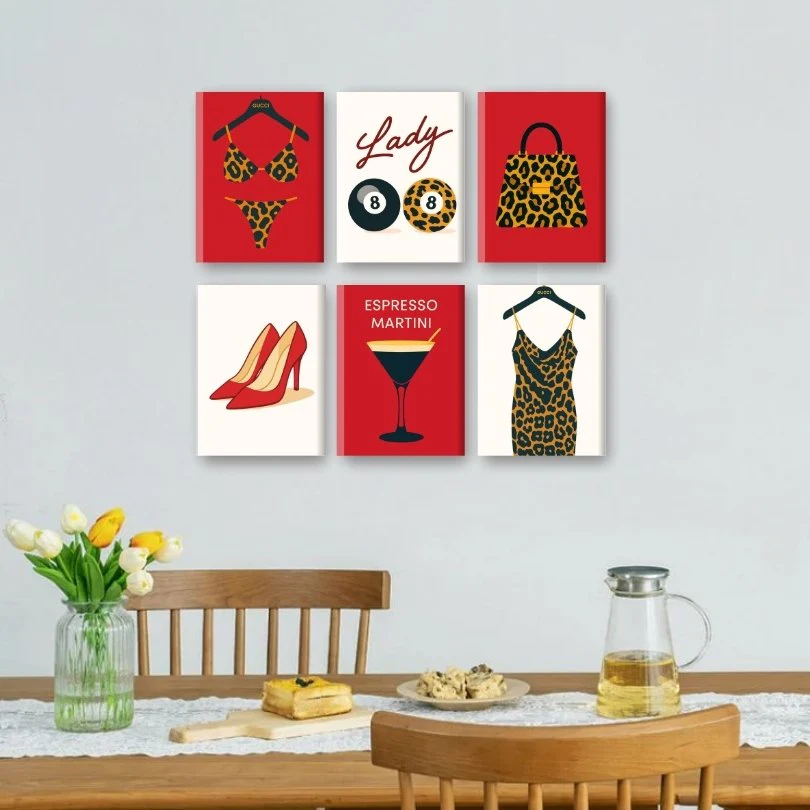 6 Mini-Gemälde | Leopardenmuster Set - Image 2