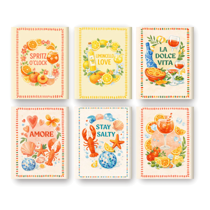 6 Mini-GemÀlde | Limoncello & Aperol Set