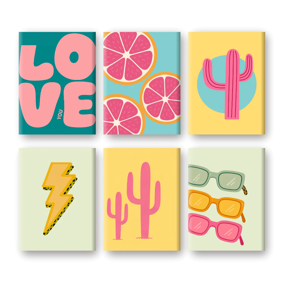 6 Mini-GemÀlde | Love Retro Set
