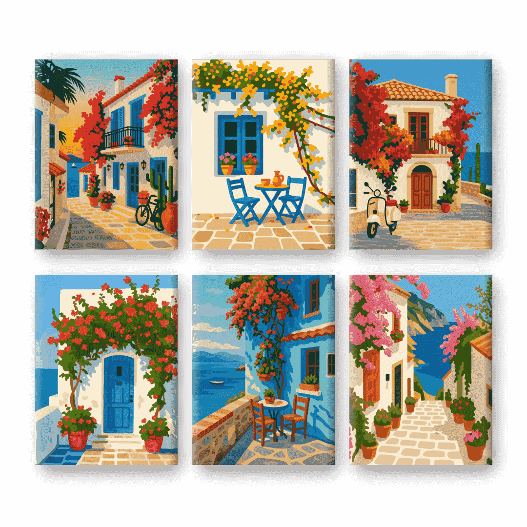 6 Mini-GemÀlde | Mediterranes Set