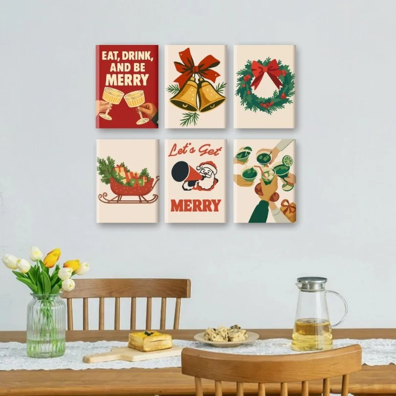 6 Mini-Gemälde | Merry Xmas Set - Image 2