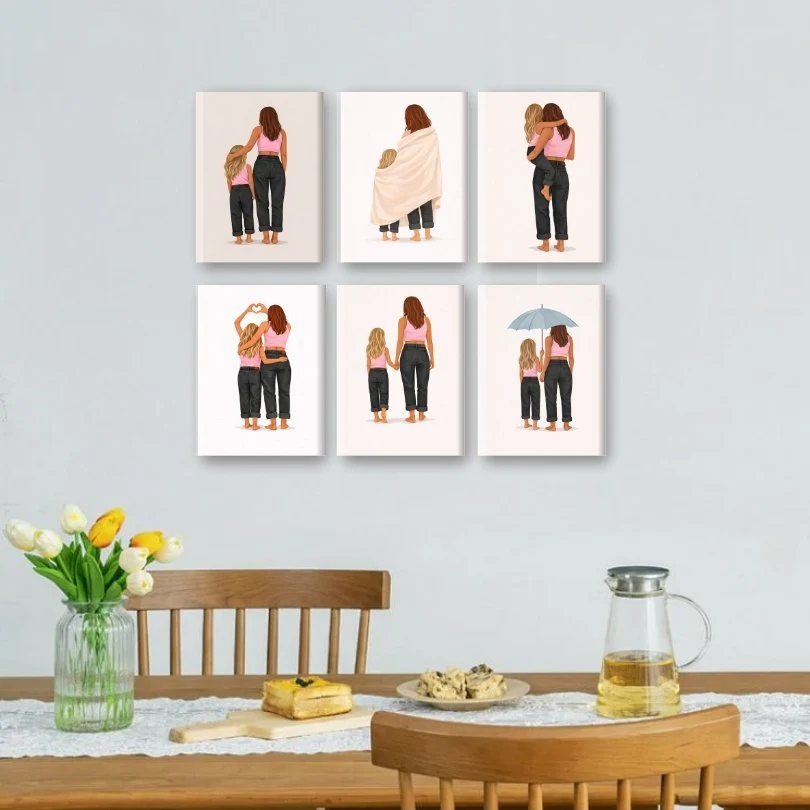 6 Mini-GemÀlde | Mutter & Tochter Liebe Set - Image 2