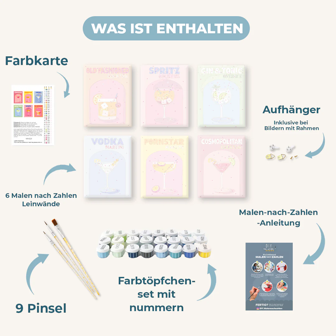 6 Mini-Gemälde | Olivenzweig Set - Image 3