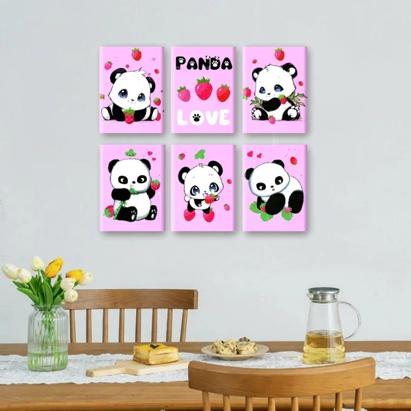 6 Mini-GemÀlde | Panda Berries Set - by Tiny Tami - Image 2