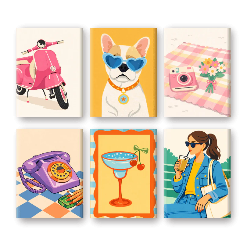 6 Mini-GemÀlde | Retro Pop Set