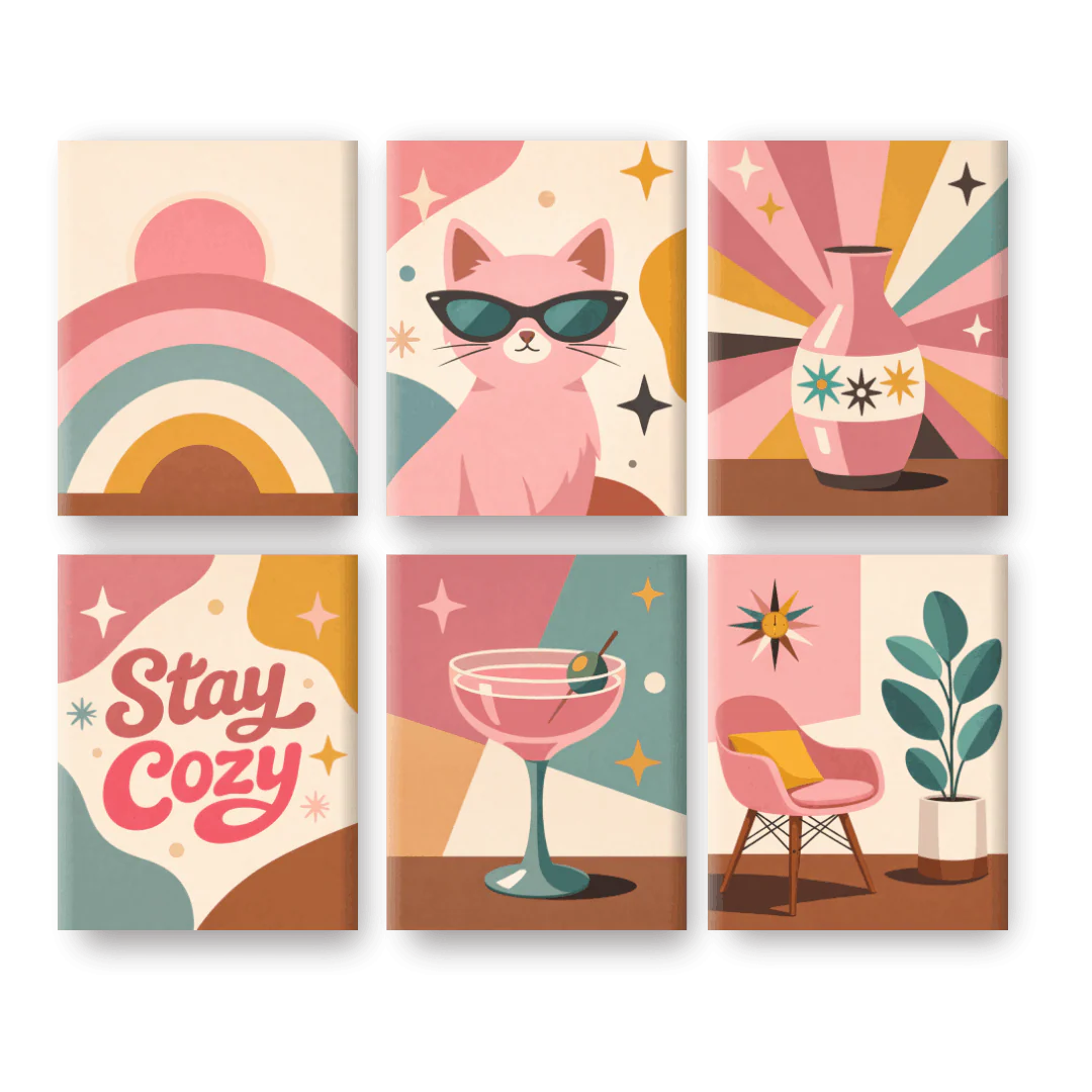 6 Mini-GemÀlde | Stay Cozy Set