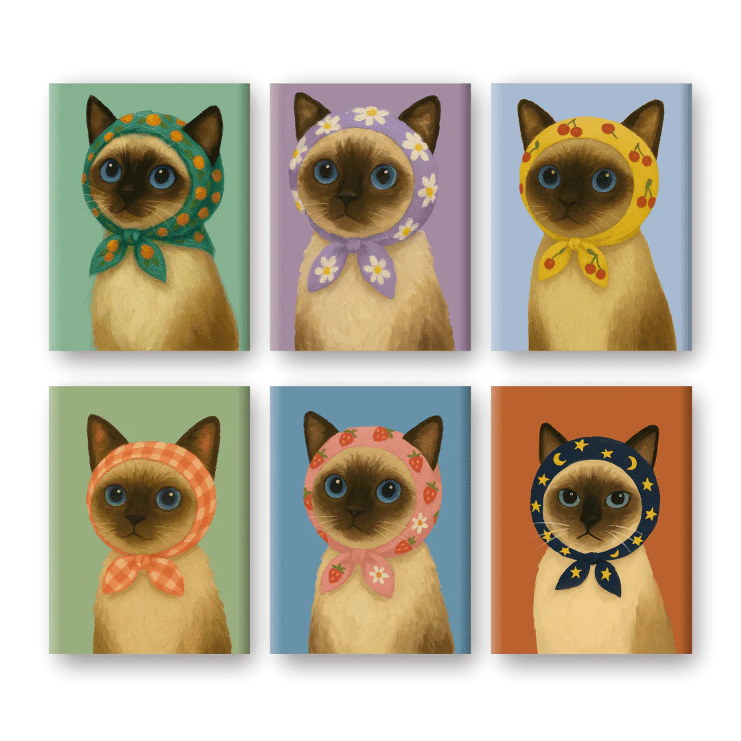 6 Mini-Gemälde | Süßes Katzen-Set