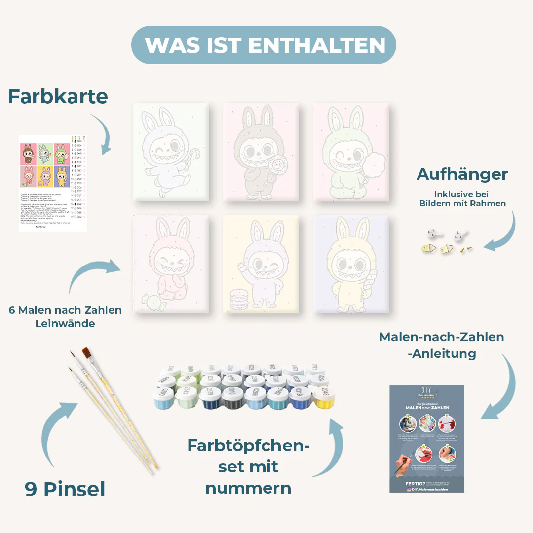 6 Mini-Gemälde | Süßes Puppen Set - Image 3
