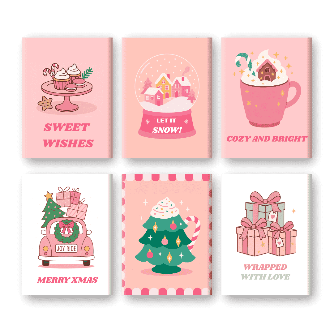 6 Mini-Gemälde | Süßes Weihnachts Set