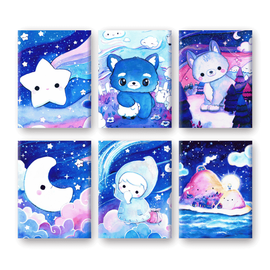 6 Mini-GemÀlde | Sweet Dreams Set - by Tiny Tami