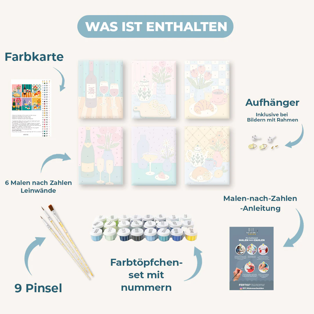 6 Mini-Gemälde | Vintage Küchen Set - Image 3