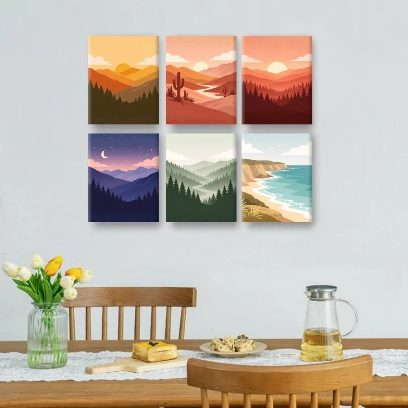 6 Mini-Gemälde | Wunderschöne Landschaften Set - Image 2