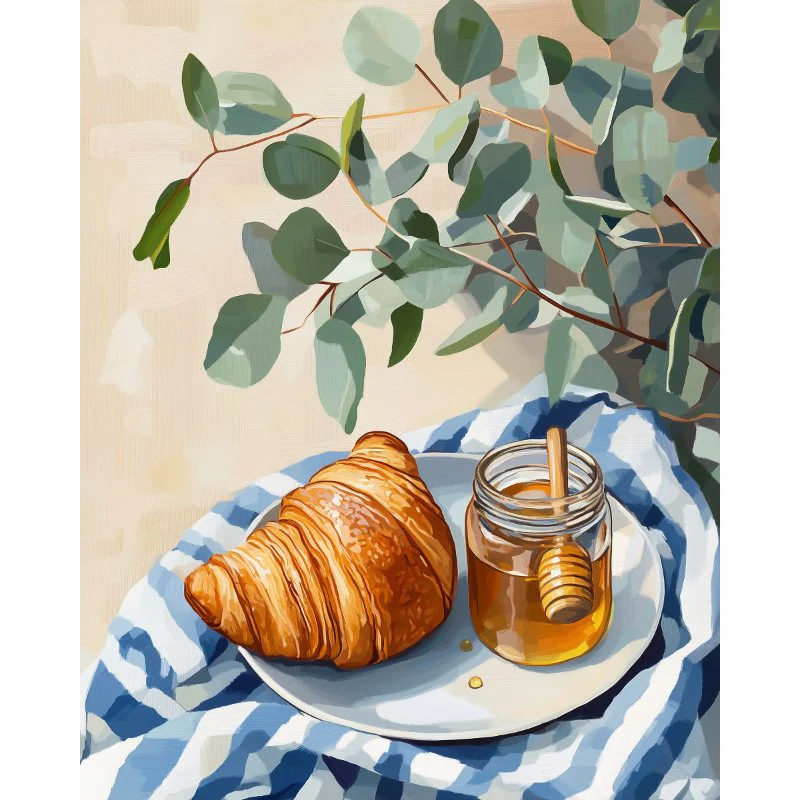 Malen nach Zahlen - Honig croissant