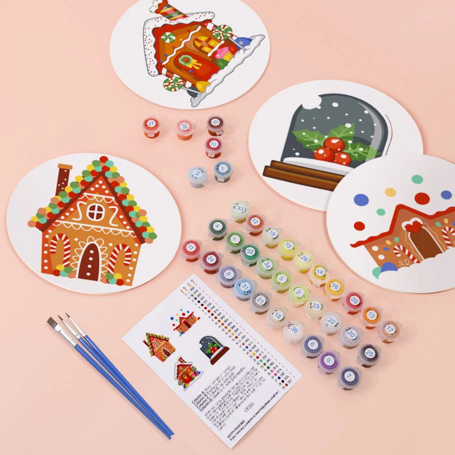 Malen nach Zahlen - 4 Tischsets | Weihnachtsset - Image 2
