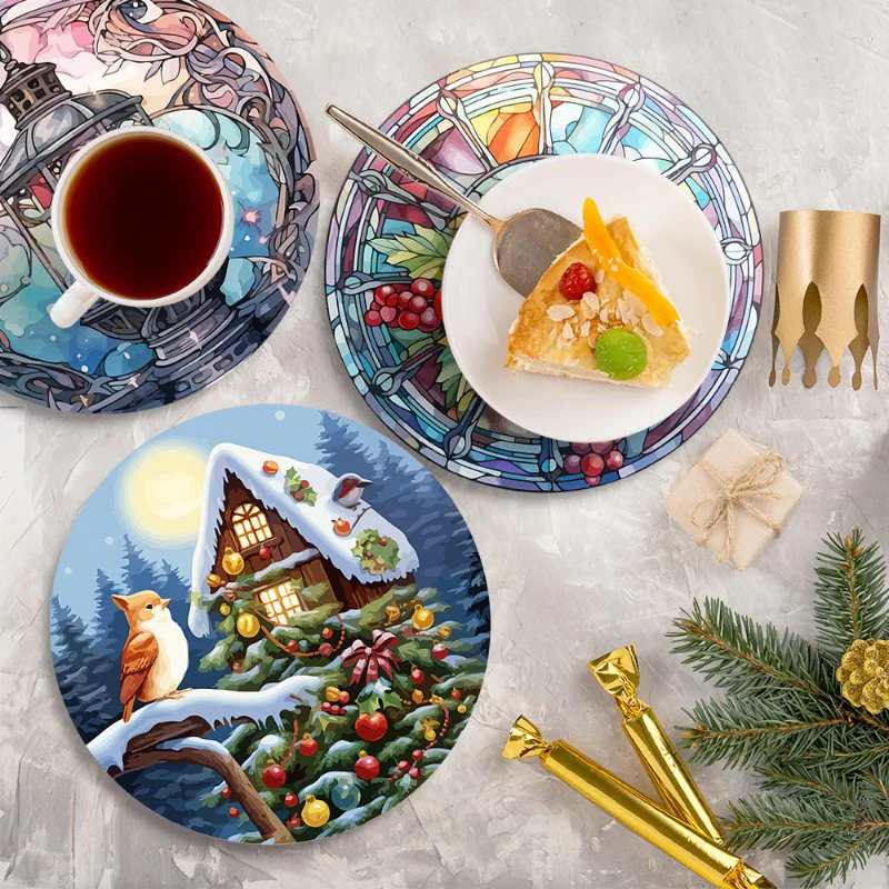 Malen nach Zahlen - 4 Tischsets | Winter-Motiv - Image 14