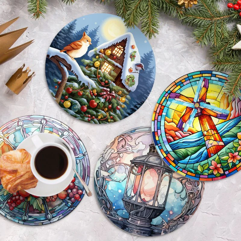 Malen nach Zahlen - 4 Tischsets | Winter-Motiv - Image 3