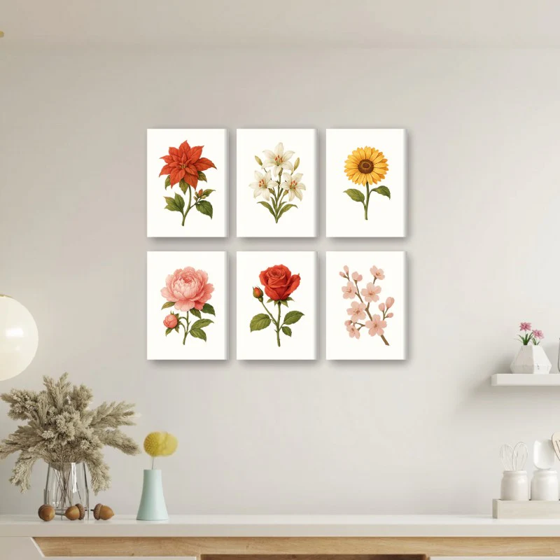 Malen nach Zahlen – 6 Mini-Gemälde | Blumen & Rosen-Set - Image 2
