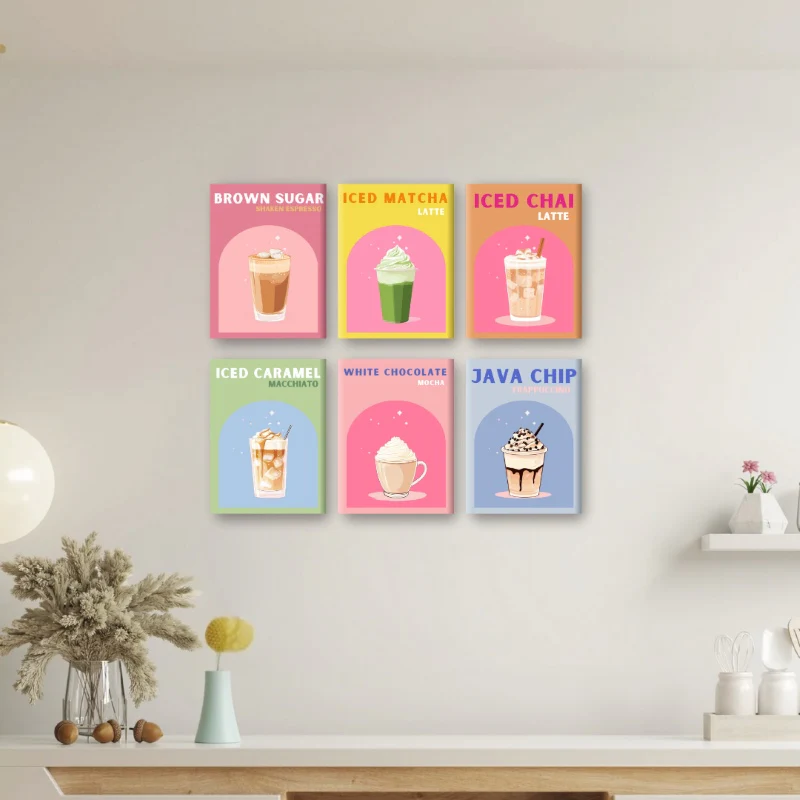 Malen nach Zahlen – 6 Mini-Gemälde | Buntes Kaffee-Deluxe-Set - Image 2