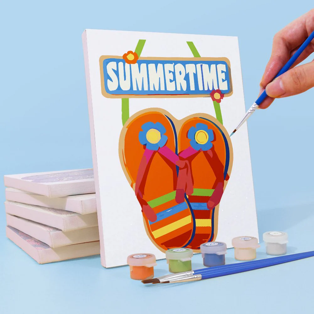 Malen nach Zahlen – 6 Mini-Gemälde | Flip-Flop Sommer-Set - Image 8