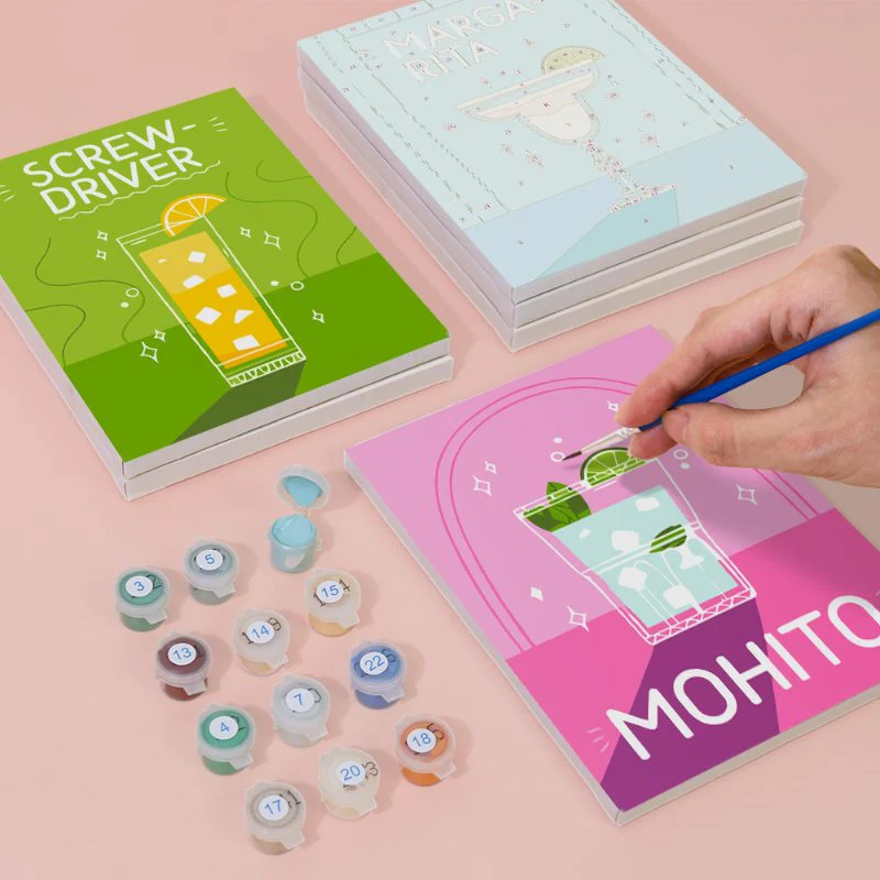 Malen nach Zahlen – 6 Mini-Gemälde | Paint & Pour Cocktail-Set - Image 12