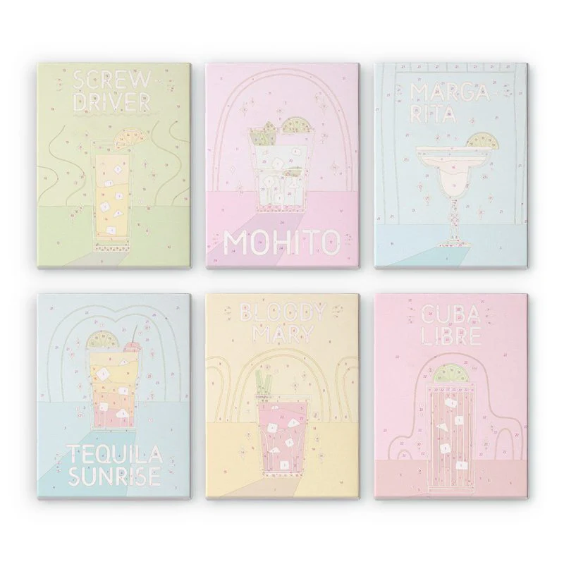 Malen nach Zahlen – 6 Mini-Gemälde | Paint & Pour Cocktail-Set - Image 2