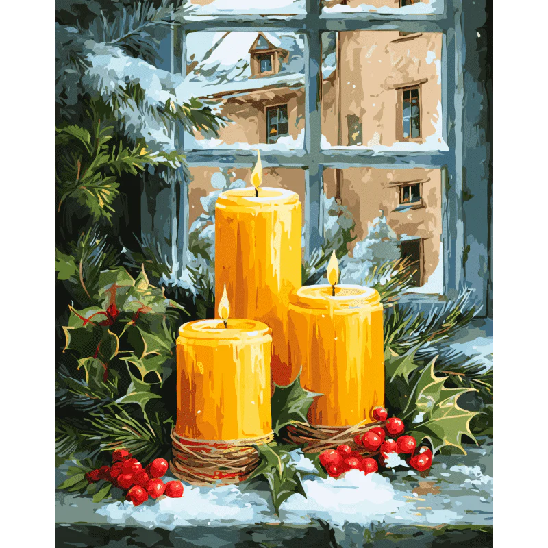 Malen nach Zahlen - Adventskerzen