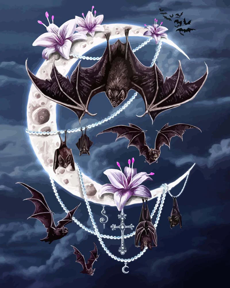 Malen nach Zahlen - Bat´s Moon - by Sarah Richter