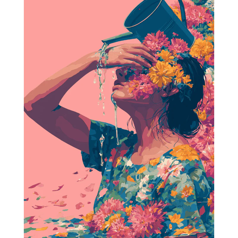 Malen nach Zahlen - Blüte von innen