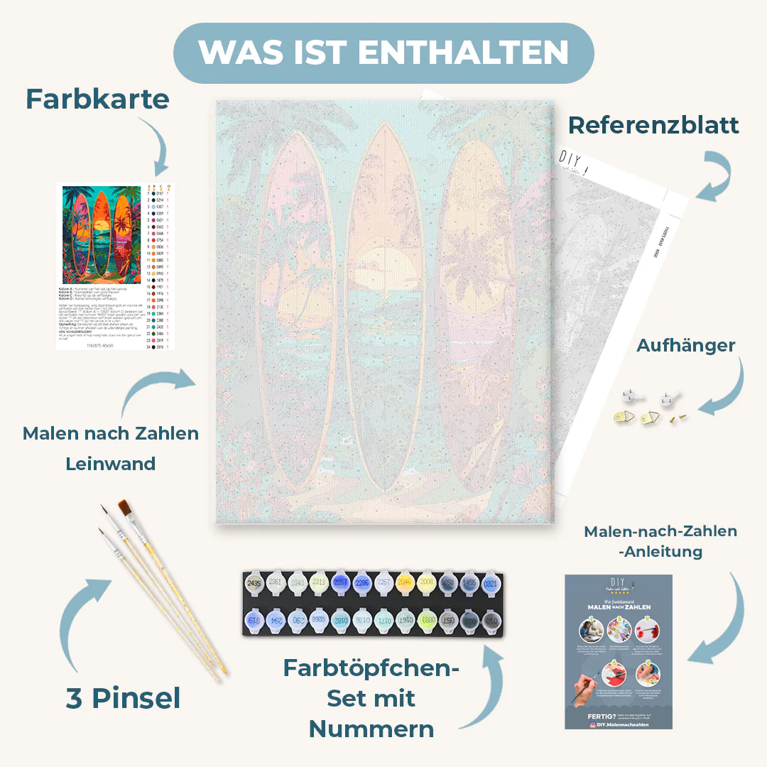 Malen nach Zahlen - Bunte Surfbretter - Image 3