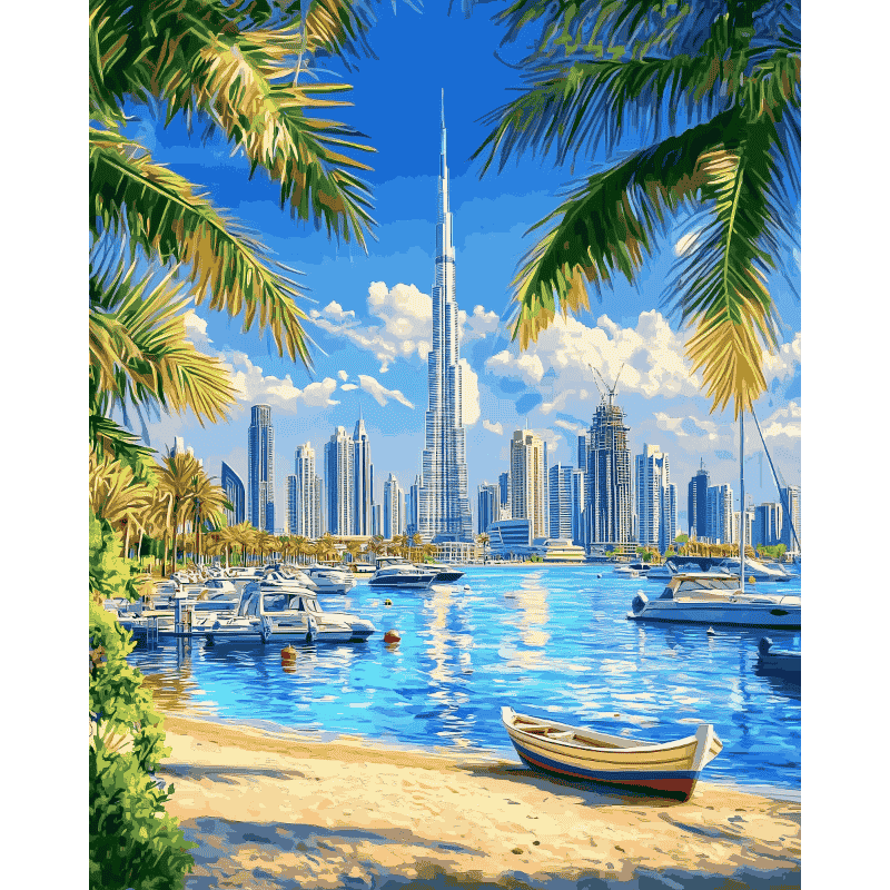 Malen nach Zahlen - Burj Khalifa Dubai
