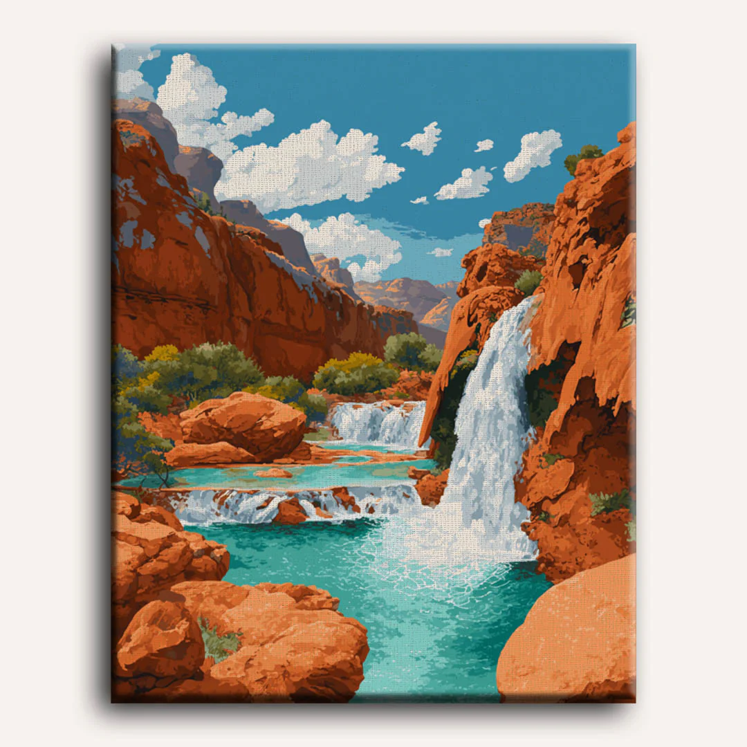 Malen nach Zahlen - Canyon-Wasserfall - Image 2