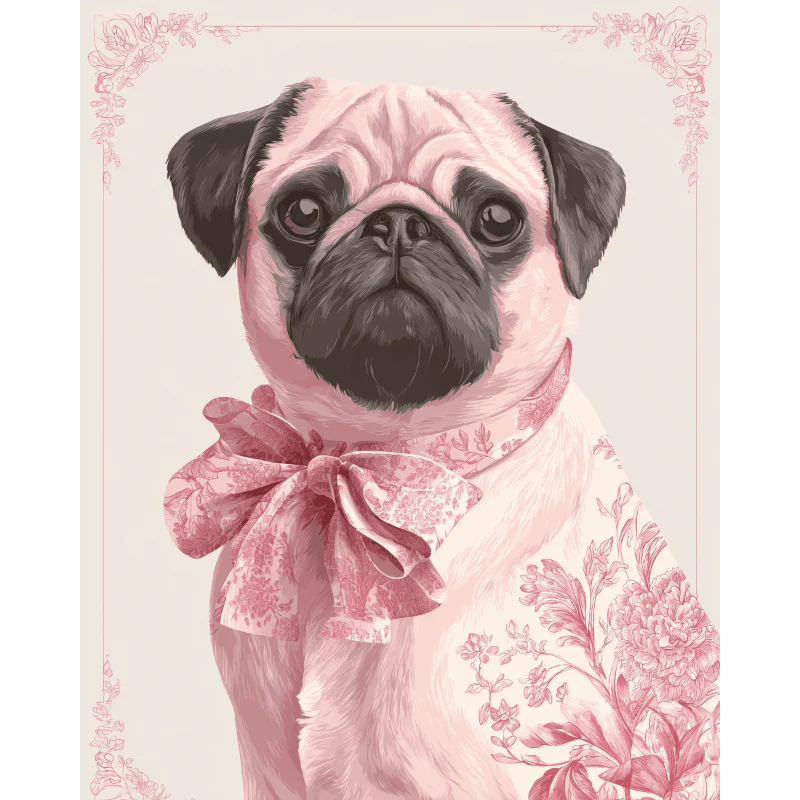 Malen nach Zahlen - Delfter Rosa Mops