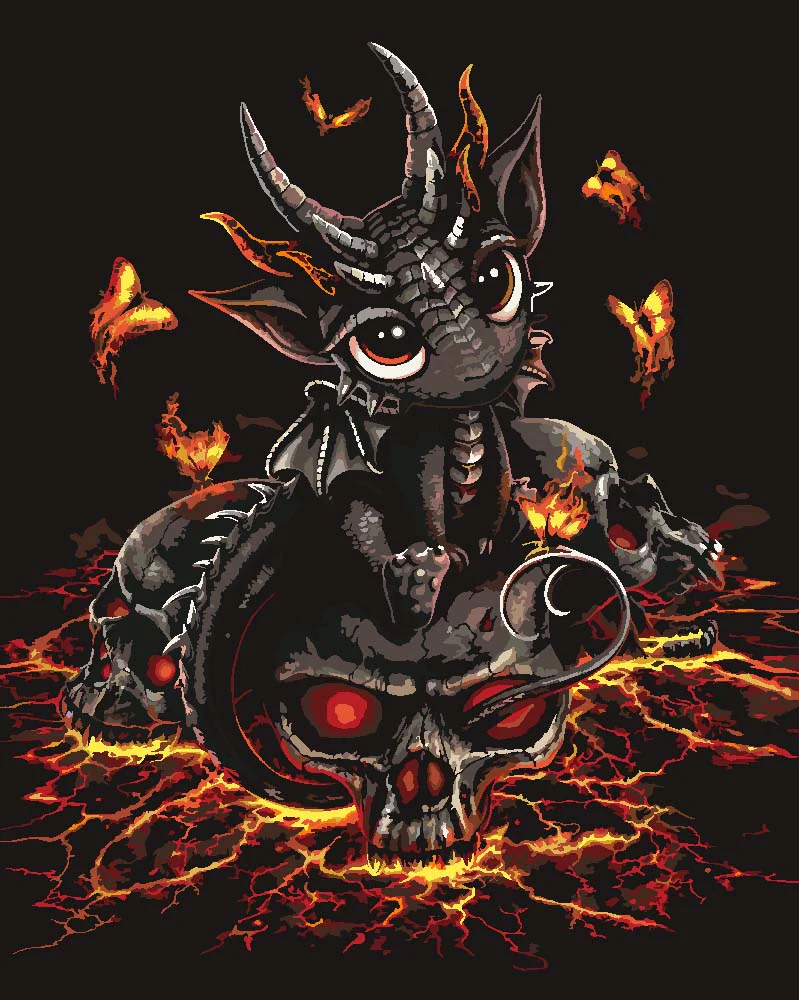 Malen nach Zahlen - Descendant of the Volcano - by Sarah Richter