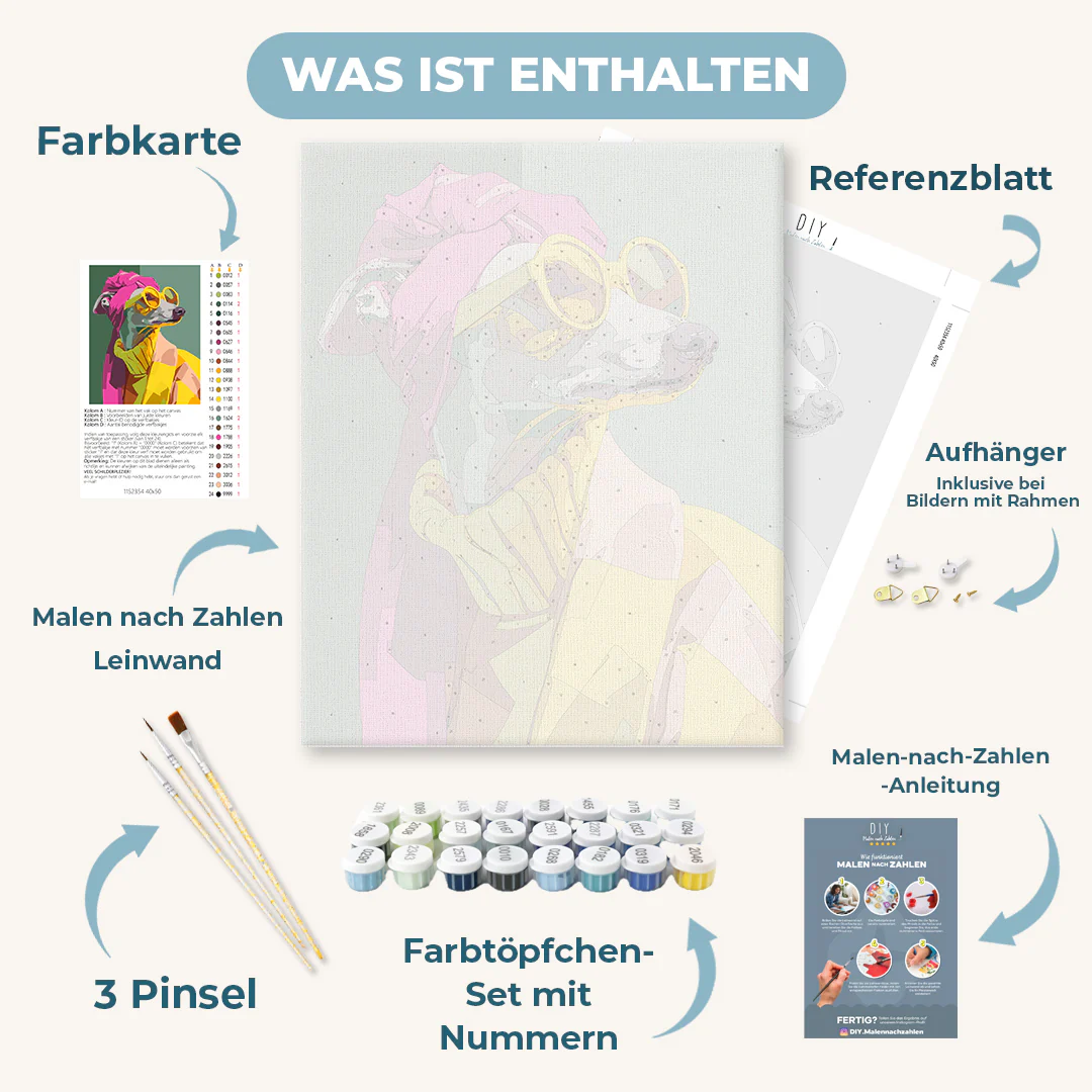 Malen nach Zahlen - Eleganter Windhund - Image 3